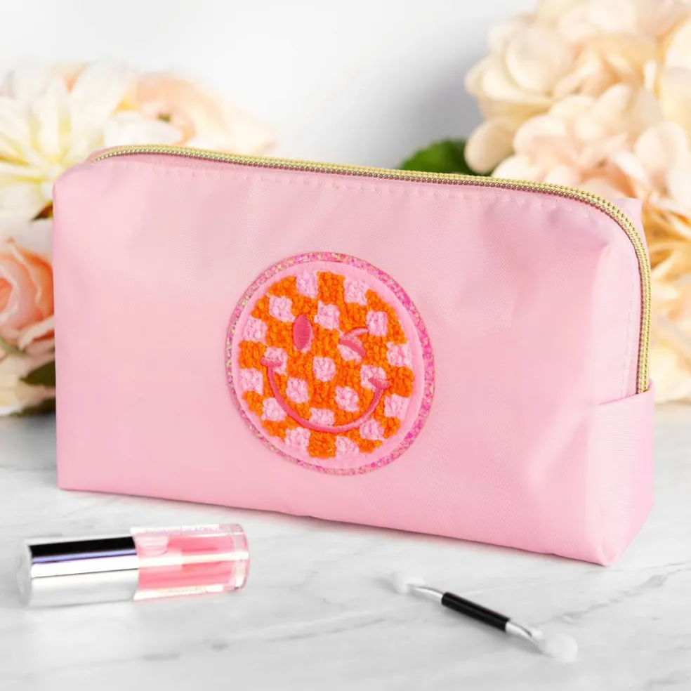 Summer Checker Smiley Iron-On & Adhesive Embroidered Patch by Make Market®