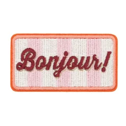 Summer Fashion Bonjour Iron-On & Adhesive Embroidered Patch by Make Market®