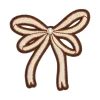 Summer Fashion Cream & Brown Bow Iron-On & Adhesive Embroidered Patch by Make Market®