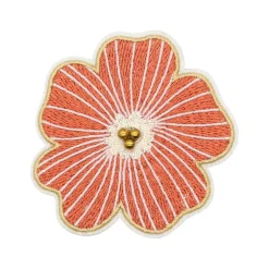Summer Fashion Pink Flower Iron-On & Adhesive Embroidered Patch by Make Market®