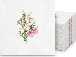 Summer Floral Blossom Disposable Guest Towel/Cocktail Napkin, Airlaid Buffet Linen-Feel Luxury Napkins for Buffet, Bathroom, Party & Home Use