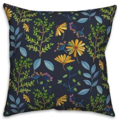 Summer Floral Print Throw Pillow