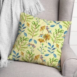 Summer Floral Print Throw Pillow