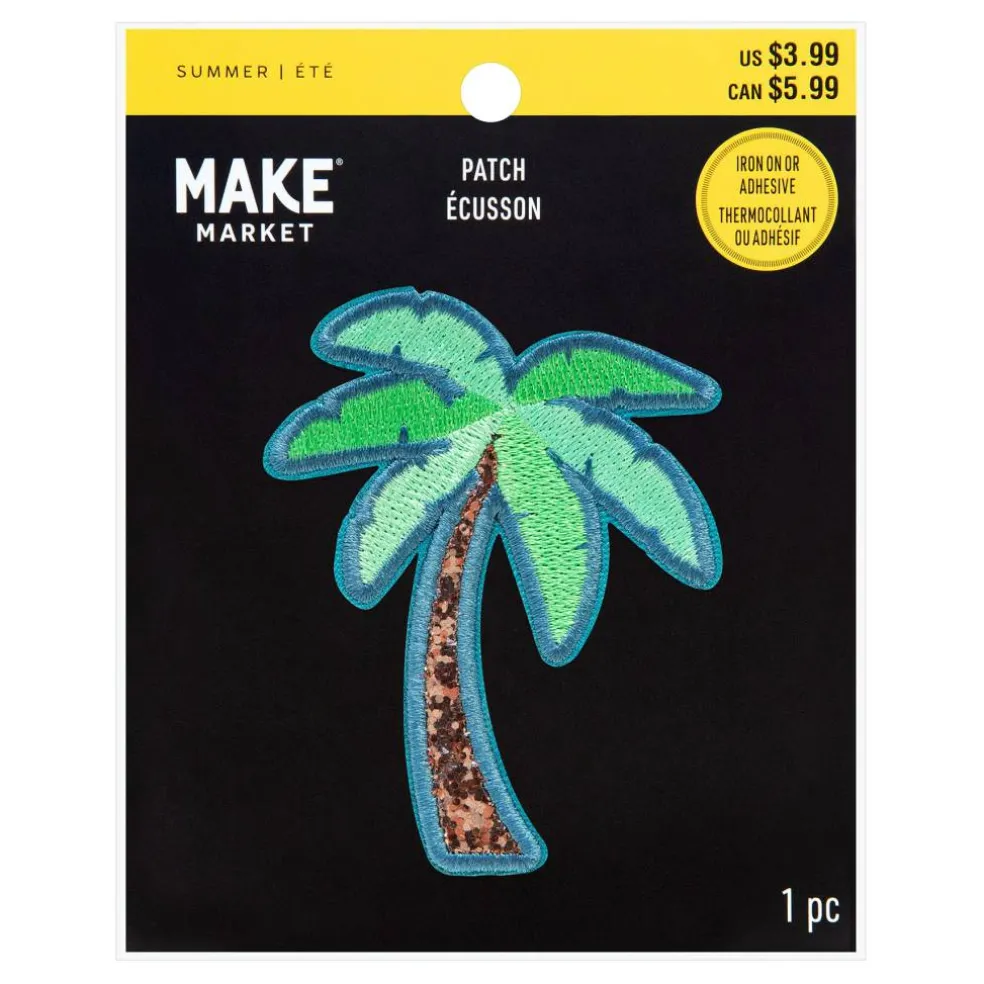 Summer Palm Tree Iron-On & Adhesive Embroidered Patch by Make Market®