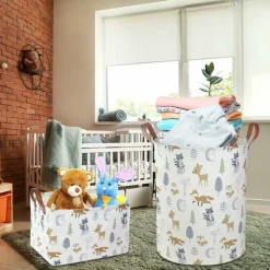 Summer Storage Basket,Collapsible Toys Bin,Books Box,Gift Basket,Room Decor(Animal)
