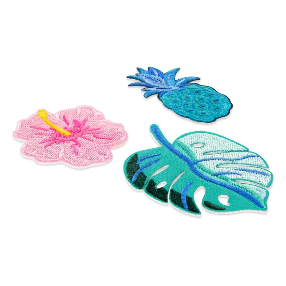Summer Tropical Plants & Flowers Iron-On & Adhesive Embroidered Patch Set by Make Market®