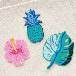 Summer Tropical Plants & Flowers Iron-On & Adhesive Embroidered Patch Set by Make Market®