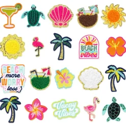 Summer Vibes Iron-On & Adhesive Embroidered Patch Set by Make MarketĀ®