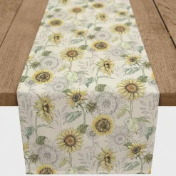 Sunflower Pattern Cotton Twill Runner