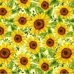 Sunflowers Anti-Pill Premium Fleece Fabric | By The Yard