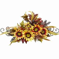 27" Sunflower Swag with Metal Frame