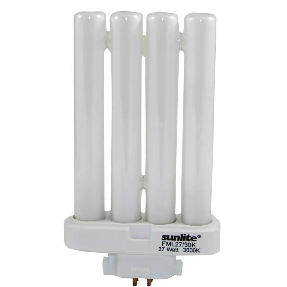SUNLITE FML 27W 3000K Warm White Quad Tube GX10Q-4 4Pin Base Fluorescent Bulb
