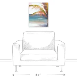 Sunset Palm Canvas Wall Art
