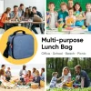 Superio Insulated Lunch Bag with Containers, Thermal Lined Lunch Box, Denim Blue