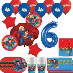 Superman Birthday Party Kit with Number