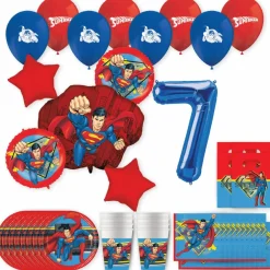 Superman Birthday Party Kit with Number