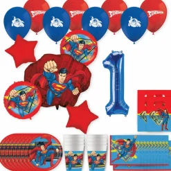Superman Birthday Party Kit with Number