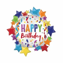 SuperShape® 30" Happy Birthday Star Foil Balloon