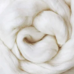 SUPERWASH MERINO Wool Roving. Ethically & Responsibly Sourced Combed Top Fiber for Spinning, Filling and Stuffing - 1 LB Bag, Natural White