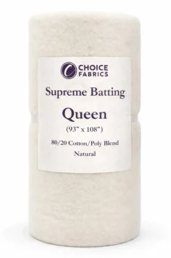 Supreme Batting - 80/20 Cotton/Poly Blend - Queen (93" x 108")