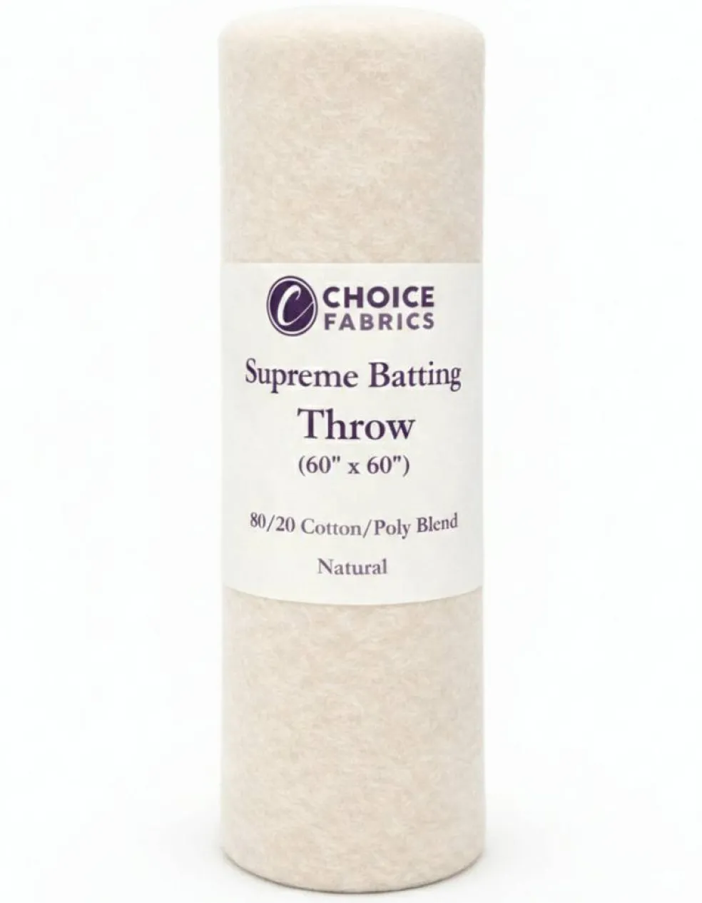 Supreme Batting - 80/20 Cotton/Poly Blend - Throw (60" x 60")