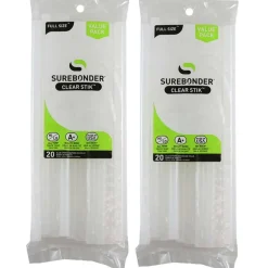 Surebonder® Clear Dual Temp Full Size Glue Sticks, 2 Packs of 20