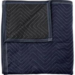 Sure-Max Moving & Packing Blanket - Pro Economy - 80" x 72" (35 lb/dz weight) - Professional Quilted Shipping Furniture Pad Navy Blue and Black