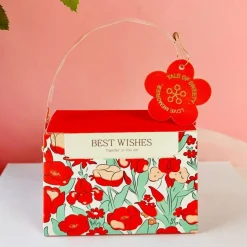 Sweet Degrees Kitchen Purse-Shaped Handbag Favor Box with Decorative Handle and Gift Tag