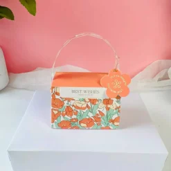 Sweet Degrees Kitchen Purse-Shaped Handbag Favor Box with Decorative Handle and Gift Tag