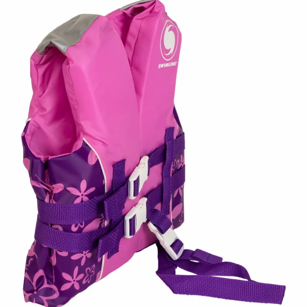 Swim Central Pink & Purple Floral Child Life Jacket Vest with Handle