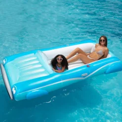 Swimline 8.75ft. Blue Classic Convertible Car Inflatable Swimming Pool Lounger Float