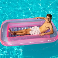 Swimline 6ft. Inflatable Pink & Purple Water Sports Pool Raft Lounger