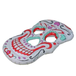 Swimline 5ft. Inflatable White & Pink Sugar Skull Swimming Pool Float