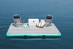 Swimline Inflatable Luxe Dock with Traction Pad and Ladder - 10' x 8'
