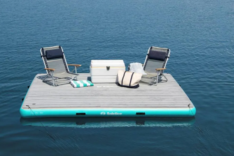 Swimline Inflatable Luxe Dock with Traction Pad and Ladder - 10' x 8'