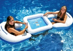 Swimline Inflatable Poker Table & Chairs with Waterproof Playing Cards Set