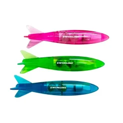 Swimline LED Lighted Torpedo Swimming Pool Diving Toys - 5" - Set of 3