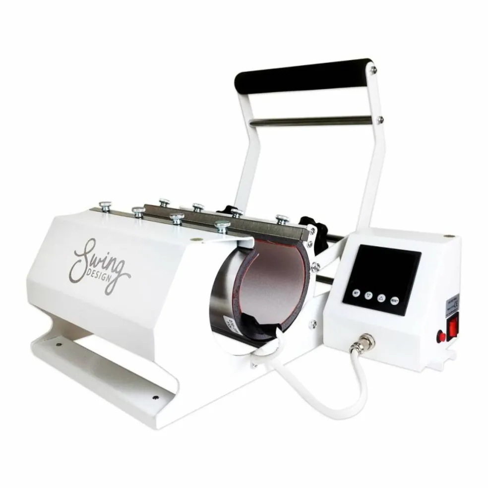Swing Design 7-in-1 Tumbler Heat Press 20oz/30oz Bundle - White
