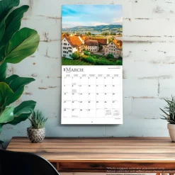 Switzerland | 2027 12 x 24 Inch (Hanging) Monthly Square Wall Calendar | Plastic-Free