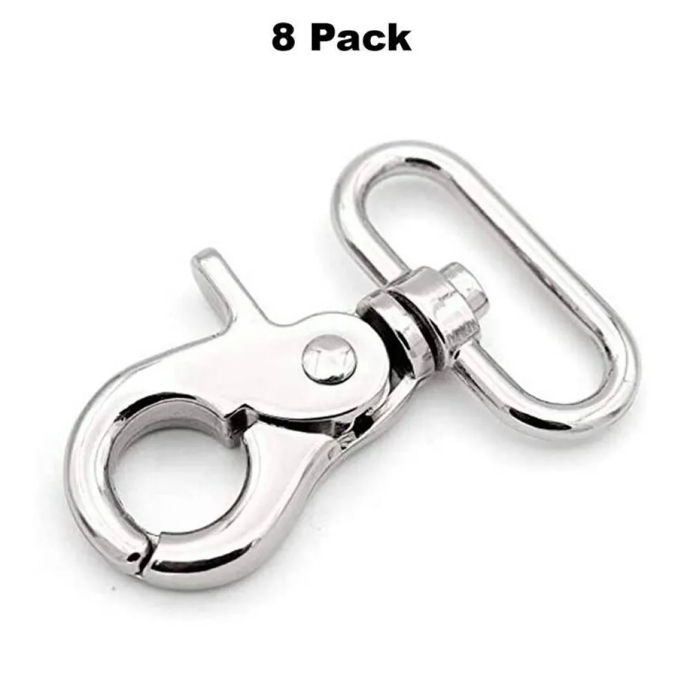 Swivel Hook Nickel Plated Brass Base Side Claw 1.5 Inches Long 1/2 Inch Loop