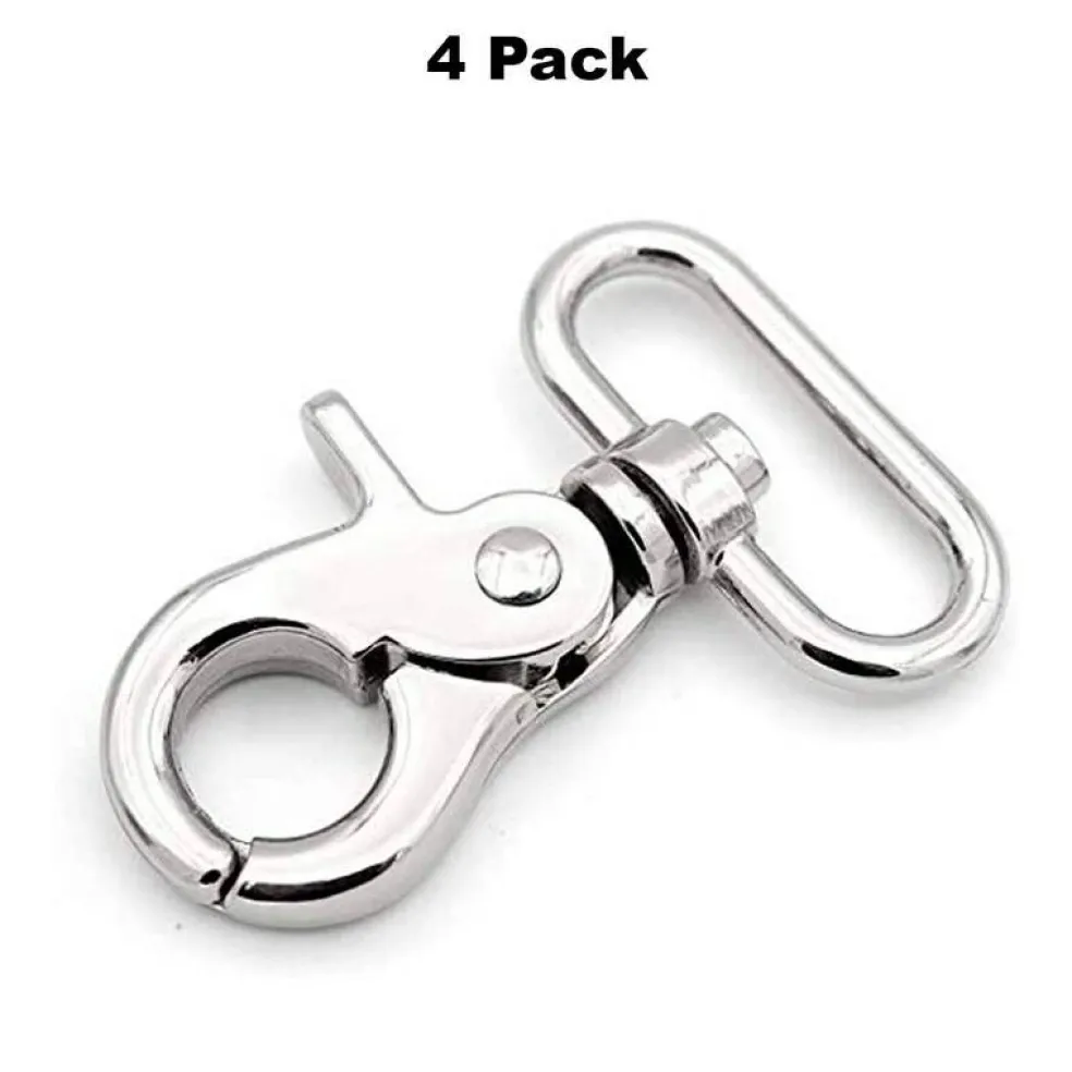 Swivel Hook Nickel Plated Brass Base Side Claw 1.5 Inches Long 1/2 Inch Loop