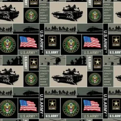 Sykel Enterprises U.S Army Block Fleece Fabric by the Yard