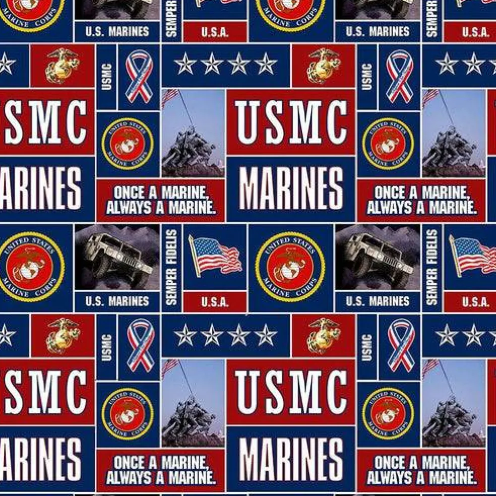 Sykel Enterprises U.S Marine Fleece Fabric by the Yard