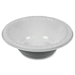 Tablemate Plastic Dinnerware, Bowls, 12 Oz, White, 125/pack
