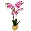 24" Tabletop Pink Orchid Plant in Gold Ceramic Pot by Ashland®