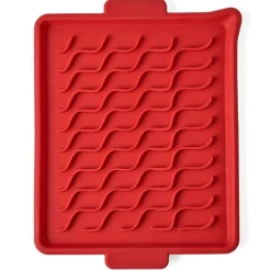 Talisman Designs Silicone Microwave Bacon Tray, 9.5 x 12.75 inches, Red