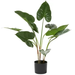Tall Artificial Anthurium Leaf Plant w Metal Pot for Indoor Decor, 18