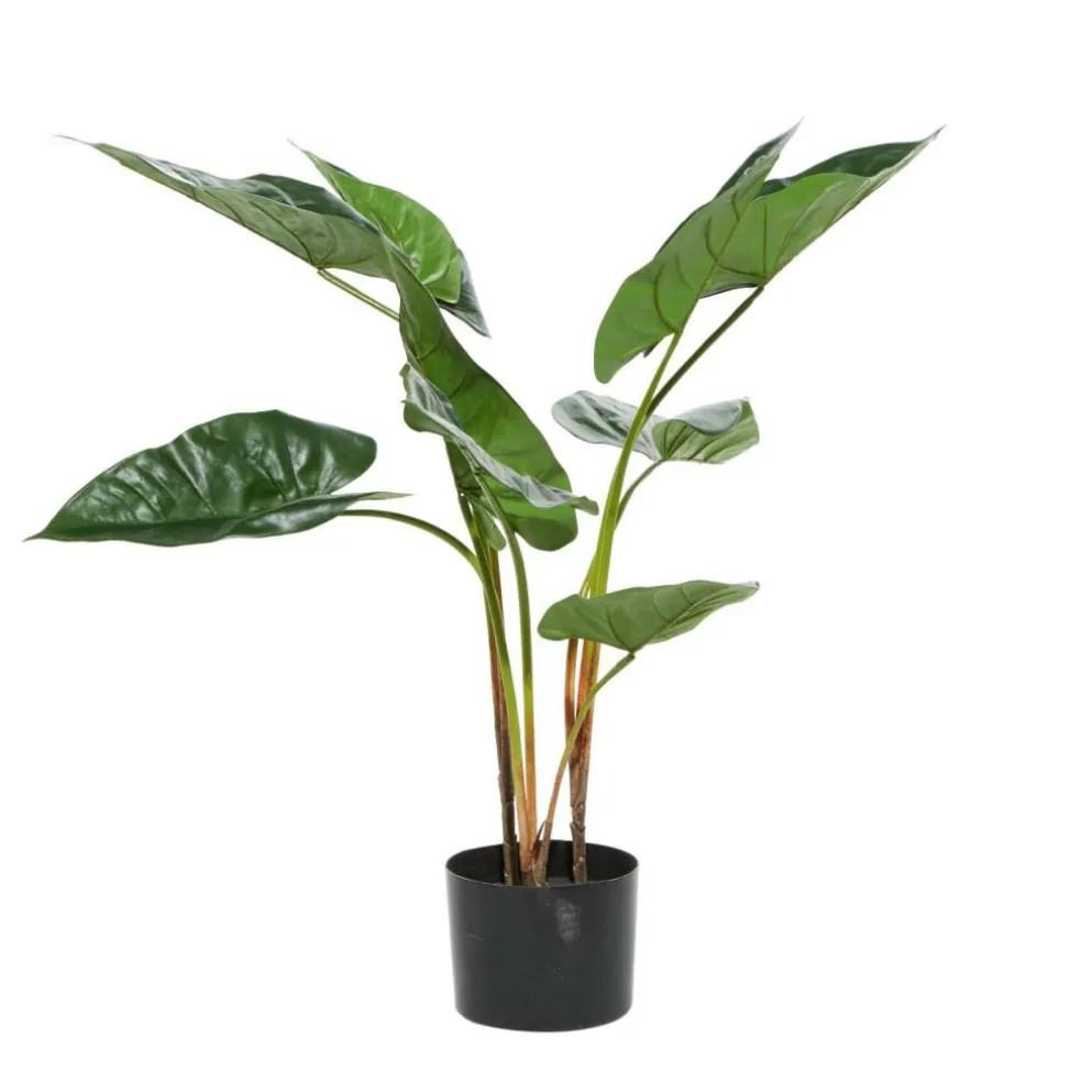 Tall Artificial Anthurium Leaf Plant w Metal Pot for Indoor Decor, 18"