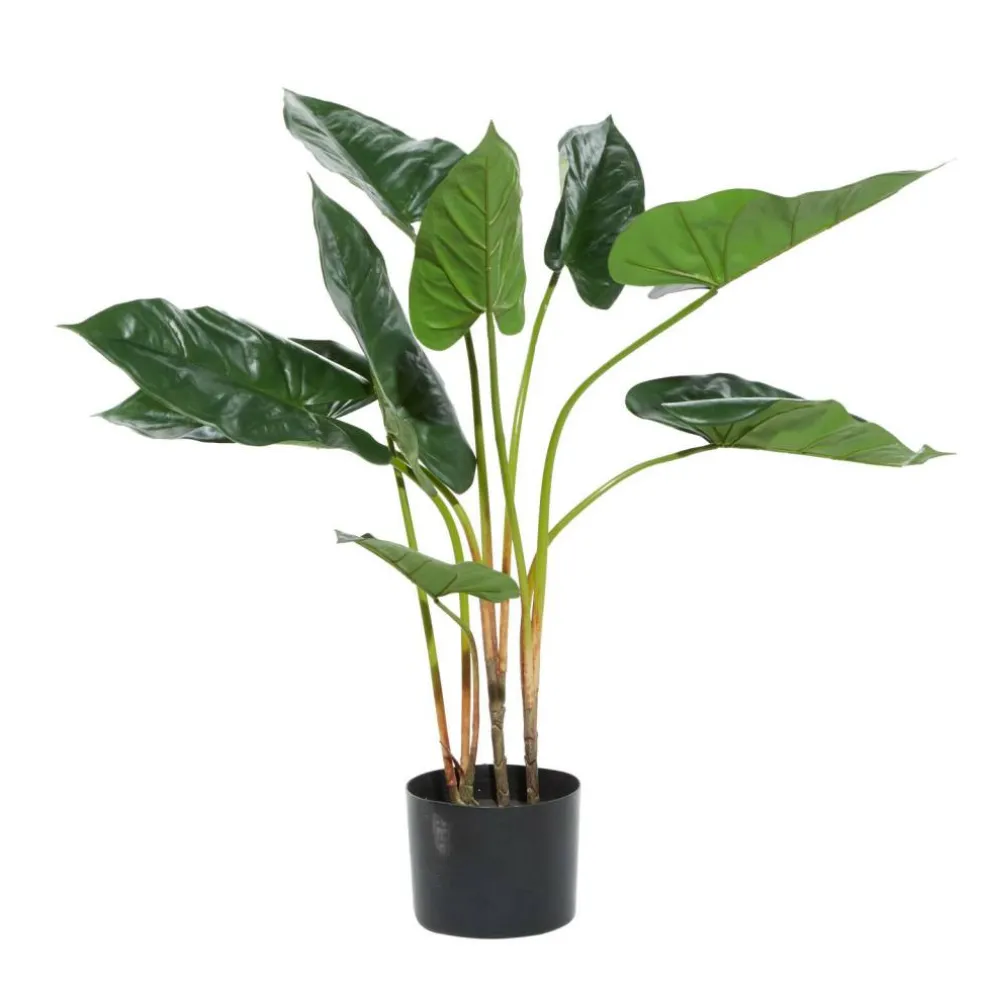 Tall Artificial Anthurium Leaf Plant w Metal Pot for Indoor Decor, 18"