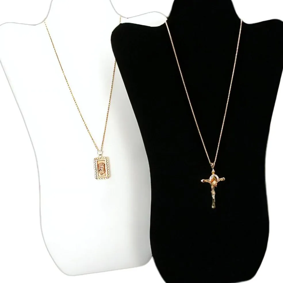 2 Tall Curved Necklace Easel Display Black & White 14"